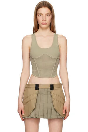 DION LEE Débardeur de style corset taupe