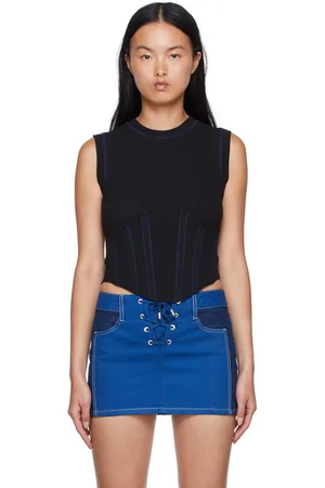 DION LEE Débardeur noir en coton