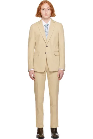 DRIES VAN NOTEN Complet beige en coton et lin