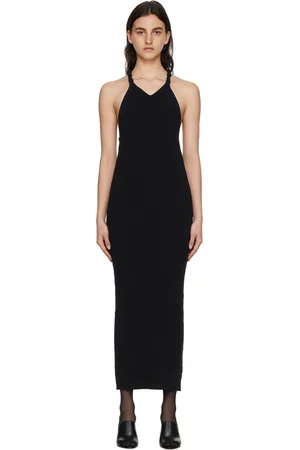 DION LEE Robe midi noire en coton