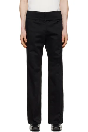 Courrèges Pantalon semi-évasé noir à ceinture
