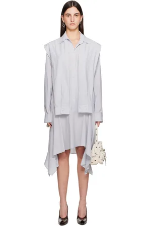 Acne Studios Robe midi étagée bleue