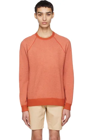 Vince Pull molletonné orange en tissu œil-de-perdrix