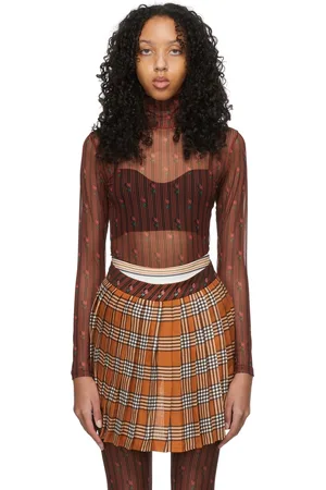 Shuting Qiu T-shirt noir et orange en polyester