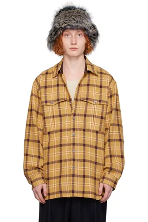 DRIES VAN NOTEN Chemise jaune à carreaux