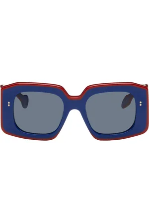 J.W.Anderson Lunettes de soleil bleu et rouge à bords contrastants exclusives à SSENSE
