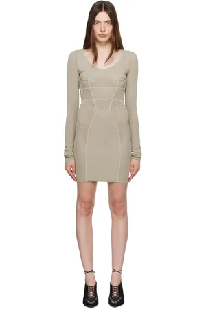 DION LEE Robe courte semi-transparente grise