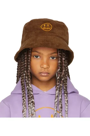 Drew House Enfant | Chapeau bob brun à logo peint exclusif à SSENSE