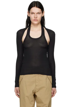 DION LEE T-shirt à manches longues modulaire noir