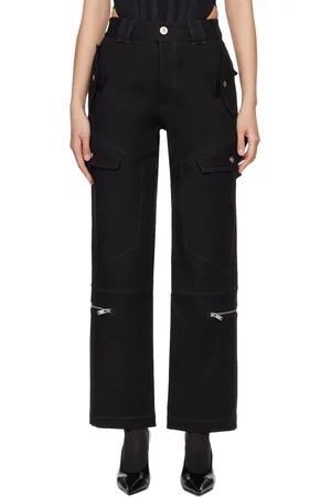 DION LEE Pantalon cargo noir