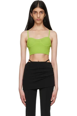 Helmut Lang Camisole verte côtelée