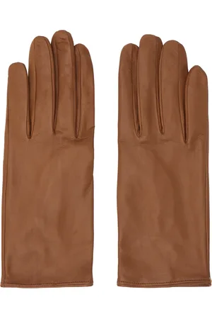 DRIES VAN NOTEN Gants brun clair en cuir souple