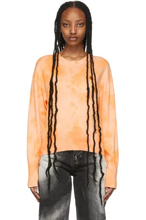 Kenzo Pull orange à motif tie-dye et à logo