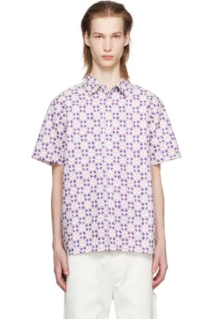 Saturdays NYC Chemise Bruce blanc et mauve