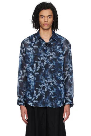 Taakk Chemise bleue à motif graphique imprimé