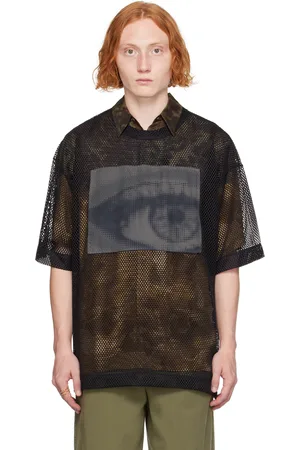 DRIES VAN NOTEN T-shirt noir à écusson graphique