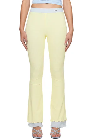 GCDS Pantalon évasé jaune