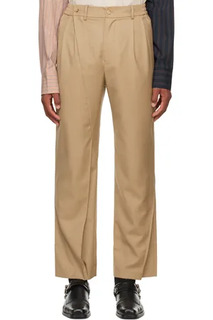 Feng Chen Wang Pantalon brun à plis