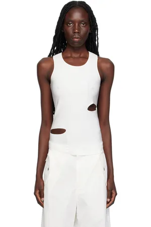 DION LEE Débardeur blanc à découpes