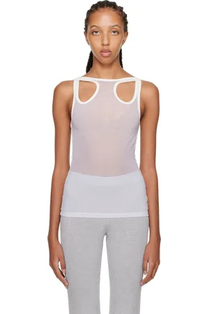 DION LEE Débardeur blanc à découpes
