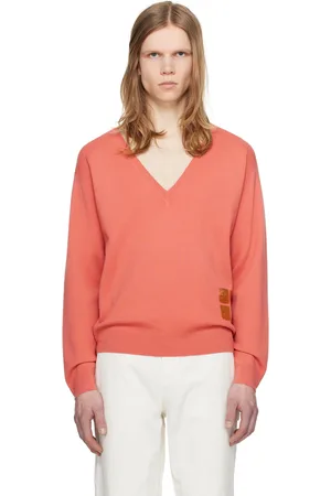 ZANKOV Pull orange et rose à col en V