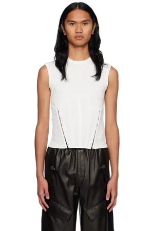 DION LEE Débardeur blanc à ourlet fendu