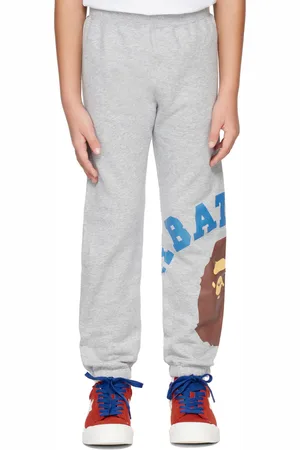BAPE Enfant | Pantalon de survêtement gris à logo de style collégial