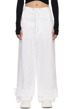 DION LEE Pantalon blanc à œillet et à cordons coulissants à nouer
