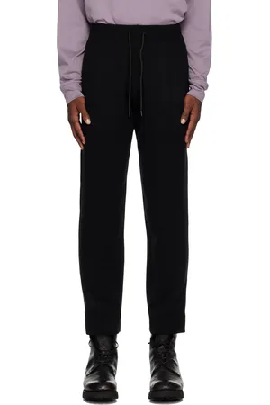 ATTACHMENT Pantalon de survêtement noir en tricot double face