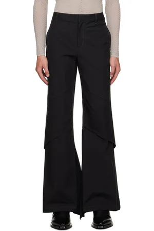 DION LEE Pantalon noir à panneaux drapés