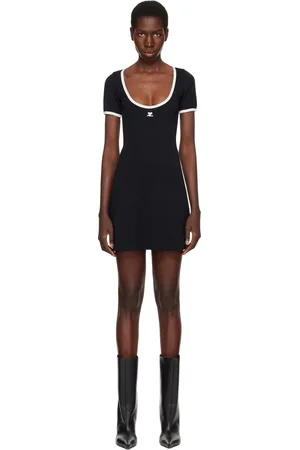 Courrèges Robe courte Holistic noire à bordures contrastantes