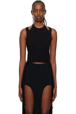 DION LEE Débardeur noir à sangles