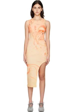 Feng Chen Wang Robe midi déconstruite Kanji multicolore à imprimé