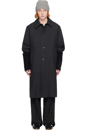 DRIES VAN NOTEN Manteau gris à simple boutonnage