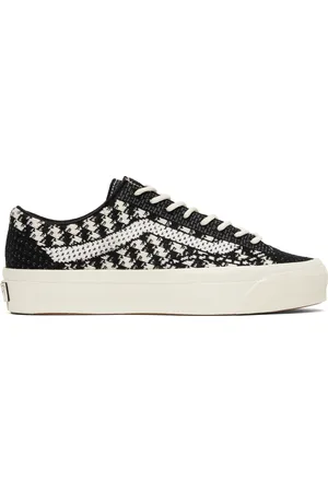 Vans Baskets Old Skool noir et blanc cassé en tricot - Premium