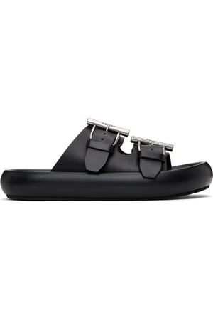 Alexander McQueen Sandales noires à boucles en T