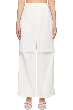 DION LEE Pantalon parachute blanc cassé