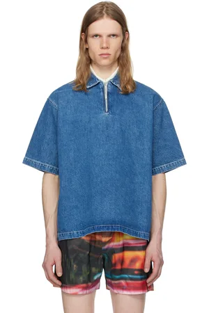 SUNNEI Polo à manches courtes bleu en denim