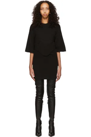 DION LEE Robe courte noire à corset