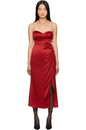 Reformation Robe midi Marguerite rouge