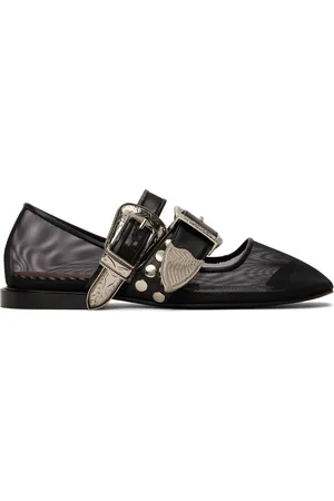 TOGA PULLA Ballerines noires en filet à ferrures