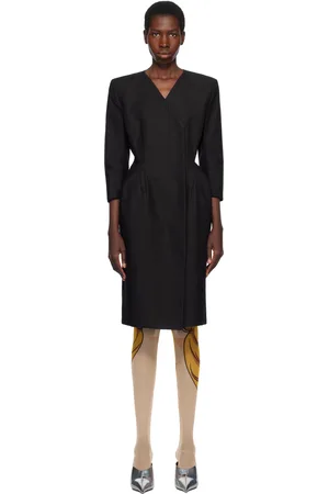 pushBUTTON Robe midi cintrée noire