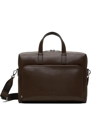 Paul Smith Porte-document à deux volets brun en cuir