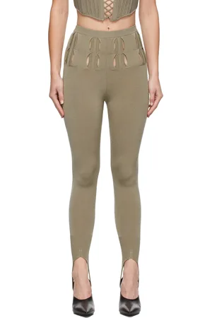 DION LEE Legging kaki à sous-pieds