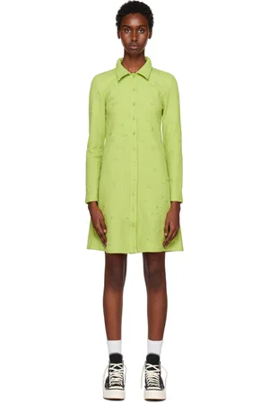 Brain Dead Robe courte gaufrée verte