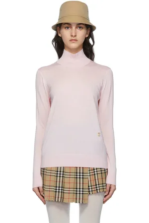 Burberry Col roulé Nadira rose en laine, soie et cachemire