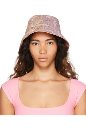 KARA Chapeau bob rose en filet à ornements en verre taillé