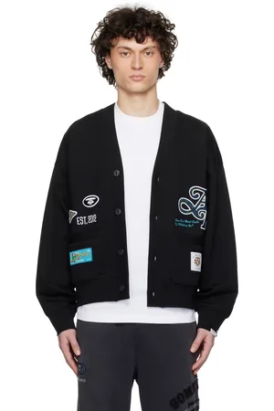 A Bathing Ape Cardigan noir à logos