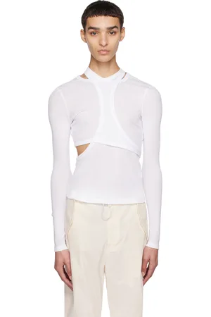 DION LEE T-shirt à manches longues modulaire blanc