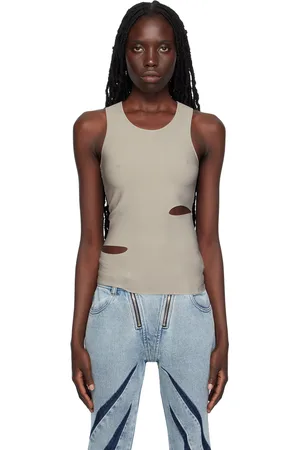 DION LEE Débardeur gris à découpes